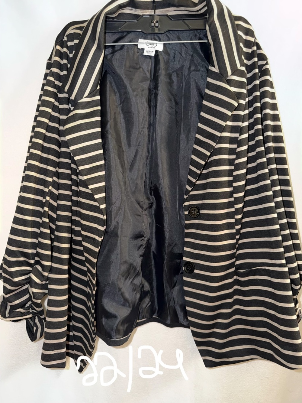 Cato Black and White Striped Blazer